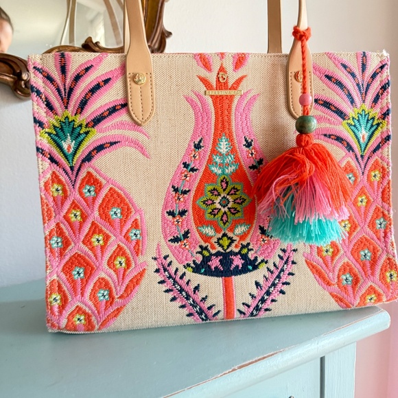 Spartina 449 Kaia Pineapple Box tote - Picture 3 of 13